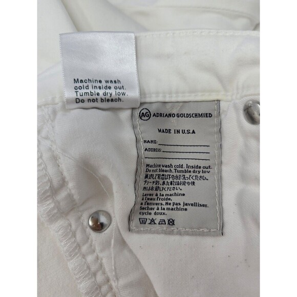 AG ADRIANO GOLDSCHMIED THE STEVIE ANKLE SLIM STRAIGHT LEG WHITE JEANS WOMEN 27 - Picture 8 of 12
